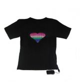 Camisa LED velcro Coração